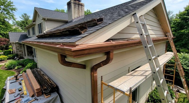Wood Gutters Installation project example